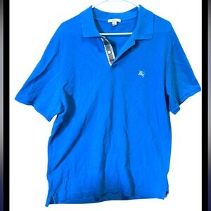 Burberry Brit Mens Polo Shirt Collared Cotton Blue size XL